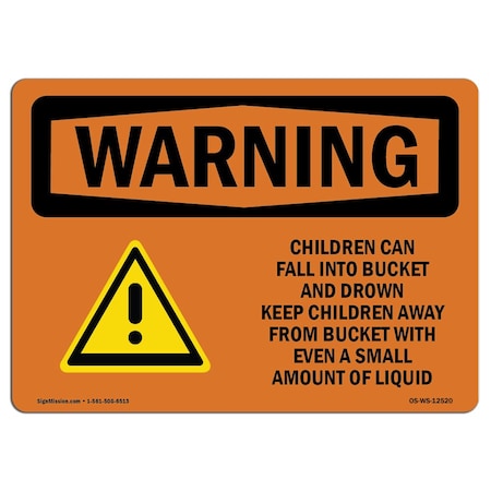 Signmission OSHA WARNING Sign, Children Can Fall Into, 5in X 3.5in Decal, 10PK, 5" W, 3.5" H, Landscape, PK10 OS-WS-D-35-L-12520-10PK